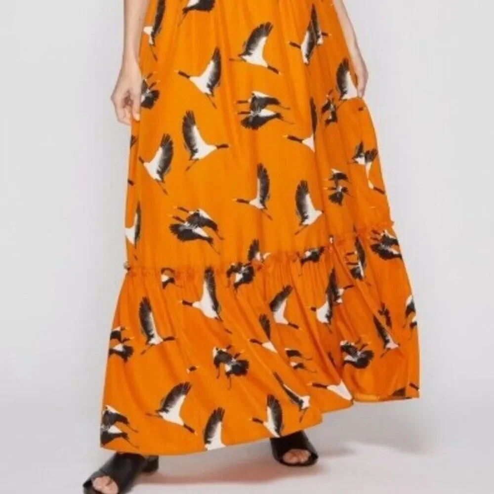 ROLLER RABBIT FLYING KARMA TEGAN Maxi DRESS Size M NWT $228 Crane Birds - Picture 3 of 11